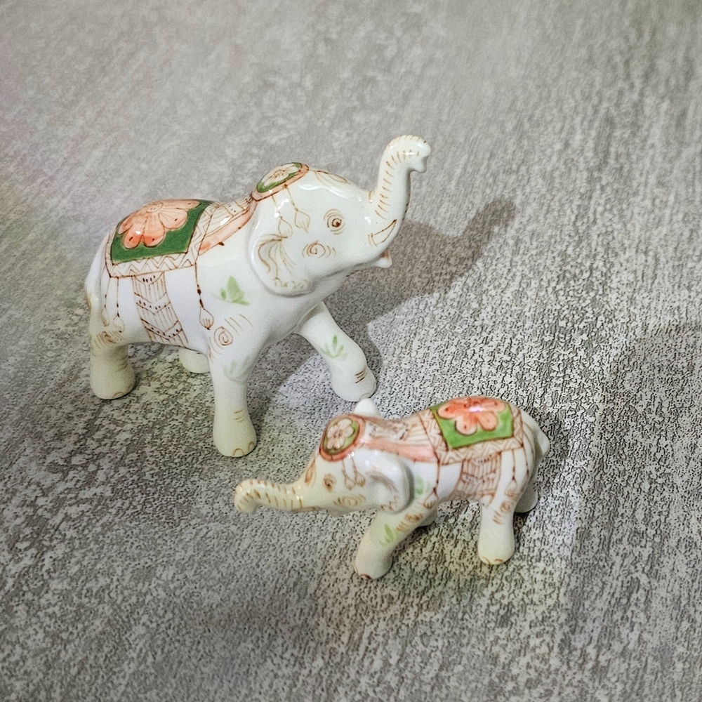 Two Ceramic Elephant Figurines